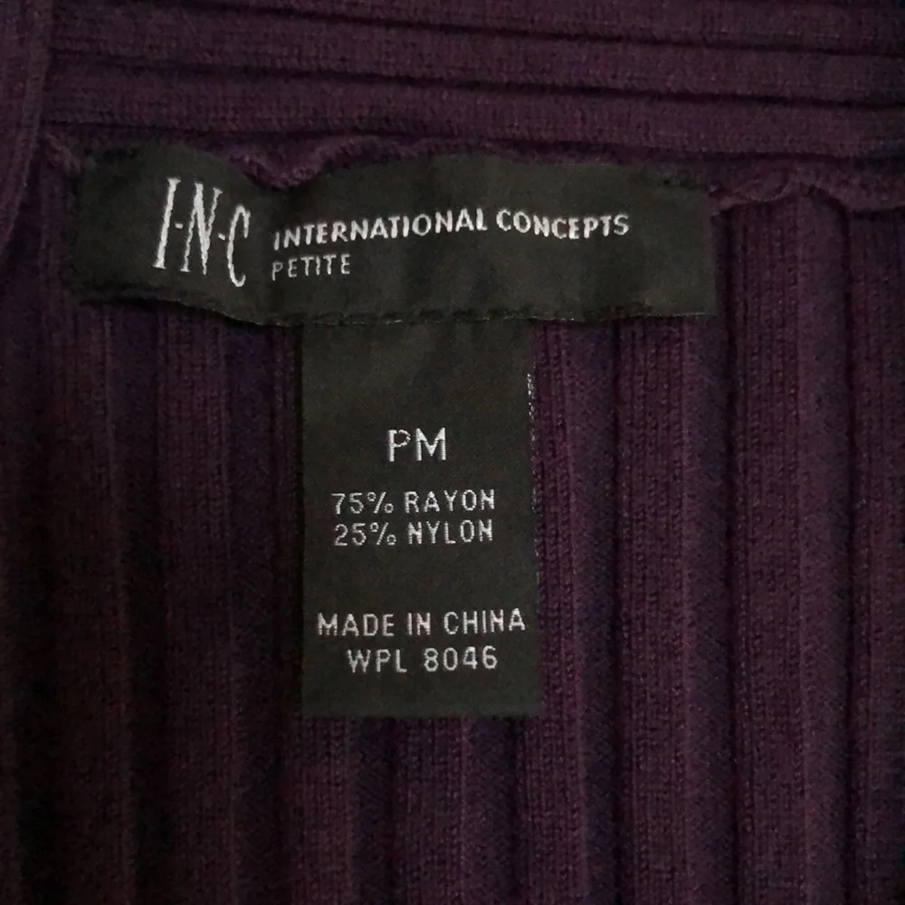 INC  International Concepts Petite Knit Sweater Purple size PM - Picture 2 of 7